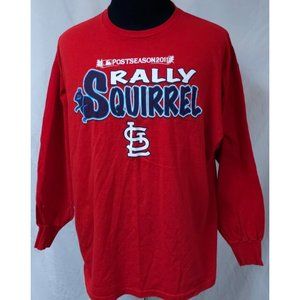 St. Louis Cardinals Post Season 2011 Red 2XL Rally Squirrel Long Sleeve T-Shirt